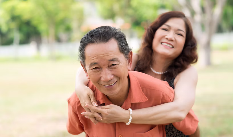 Empowered elderly couple managing their care independently